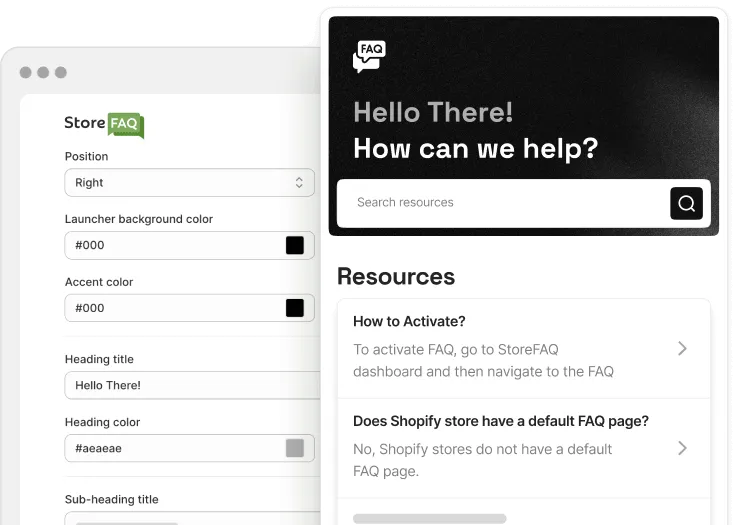 The instant answer search suggestions panel on a storefront