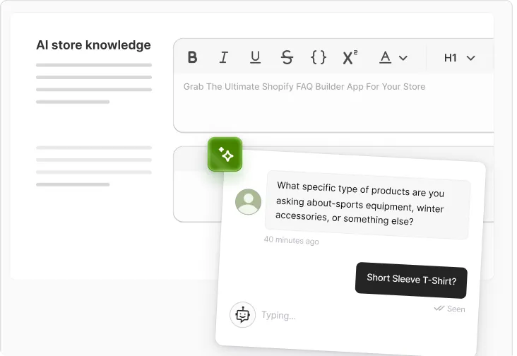 The AI chatbot answering a customer question