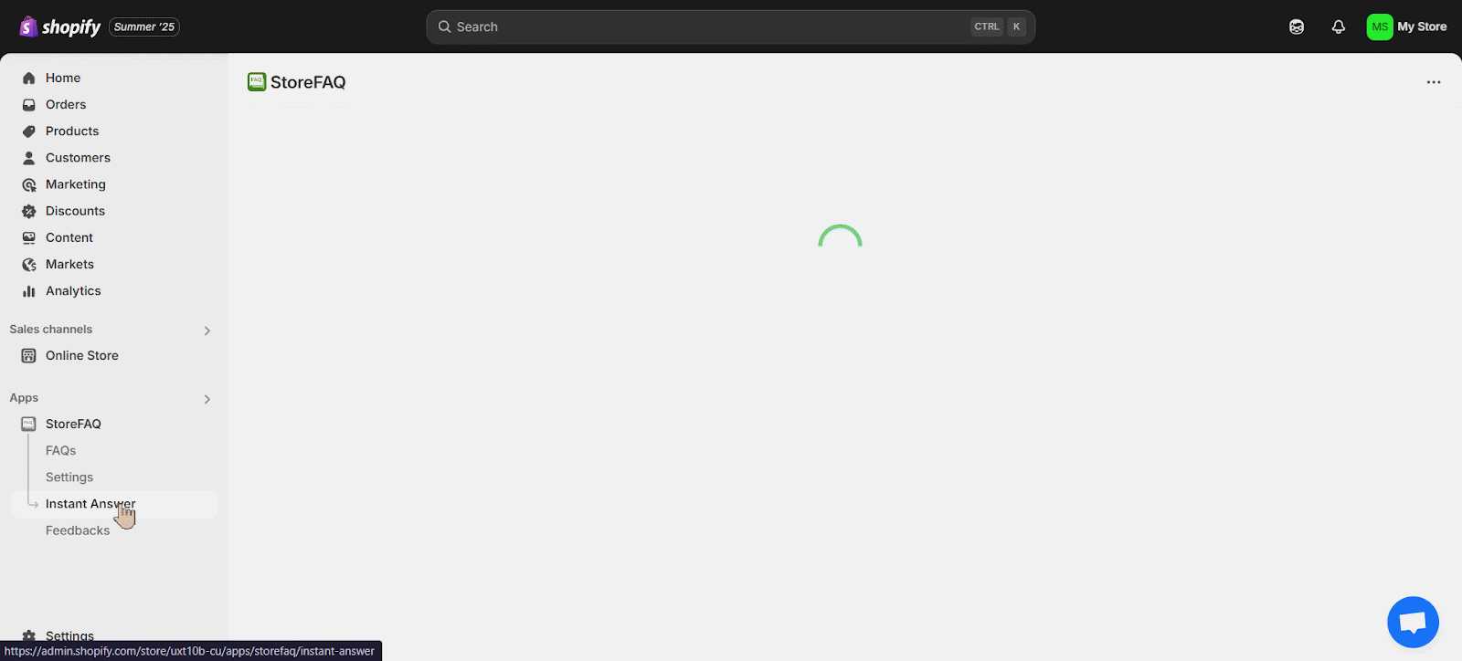 Configure Instant Answer in Shopify