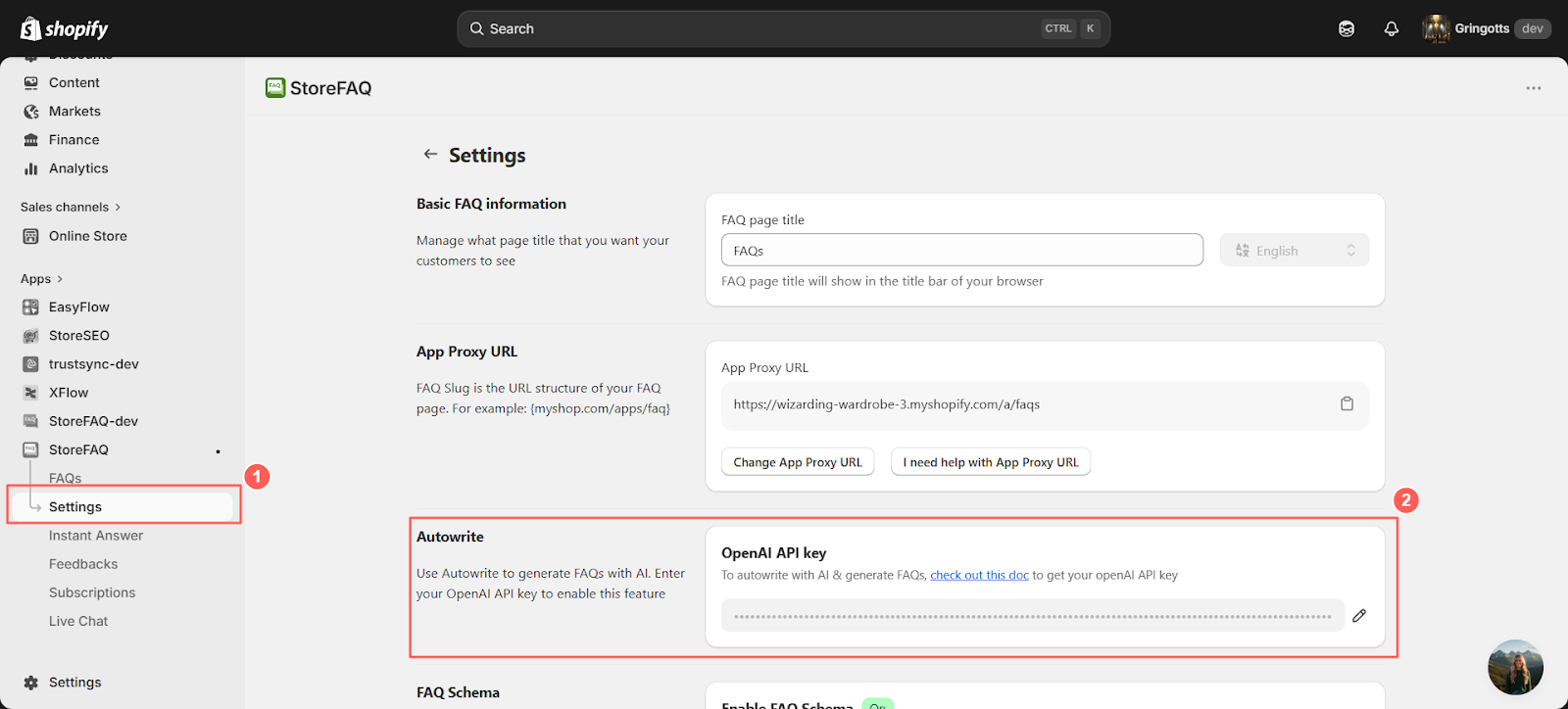 paste your OpenAI API key to connect the service