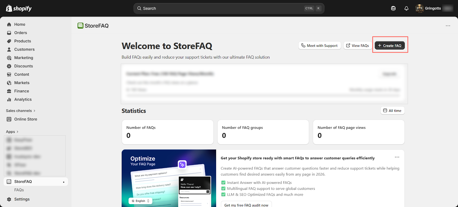 After configuring your API, return to the ‘Create FAQ’ section to continue building your FAQs with AI support.