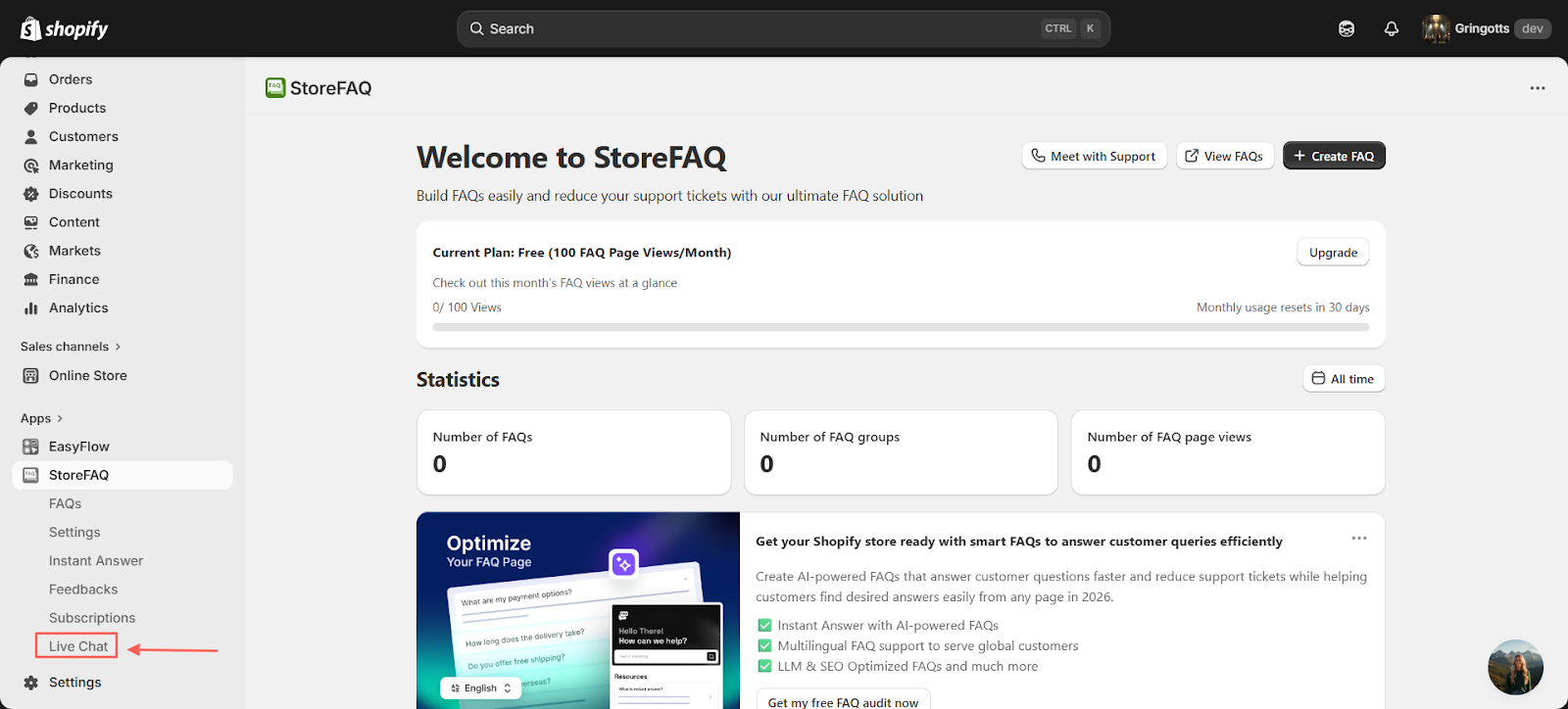 Enable Live Chat