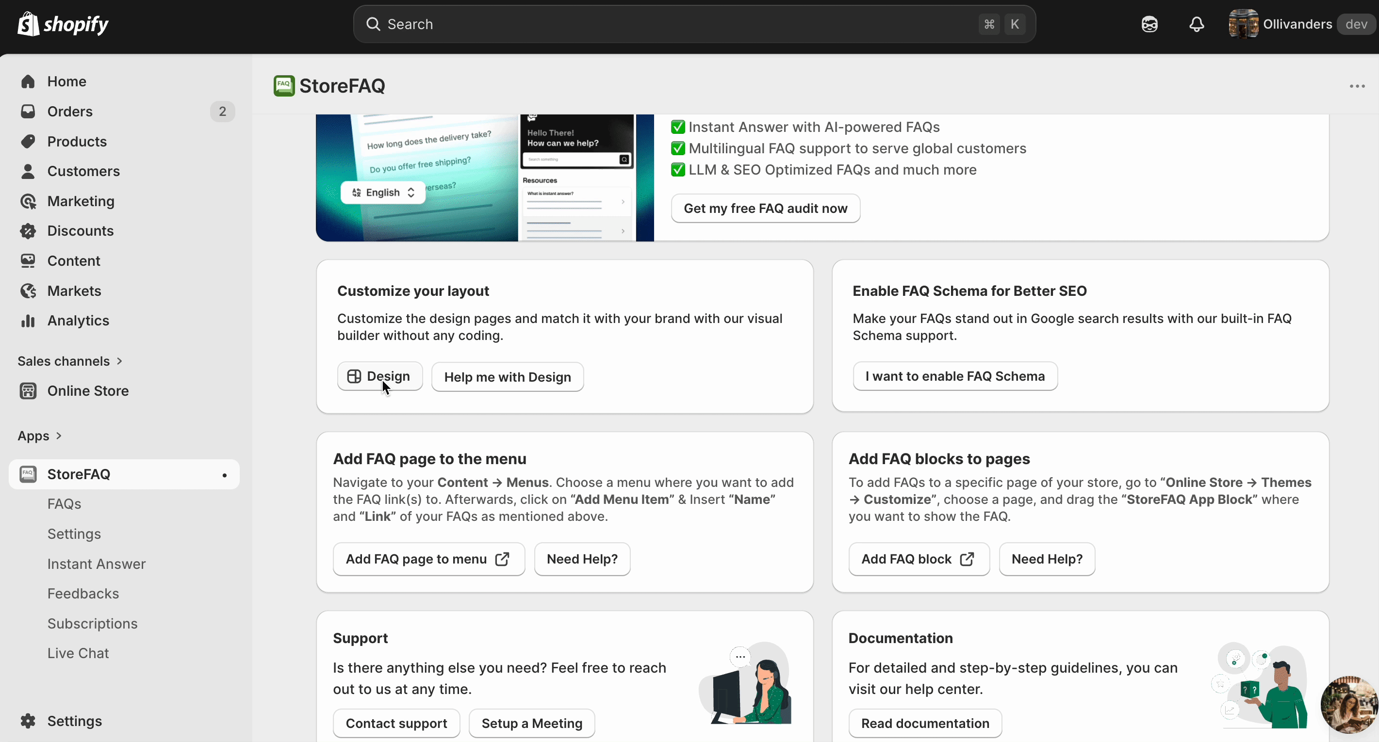 Shopify FAQ Page