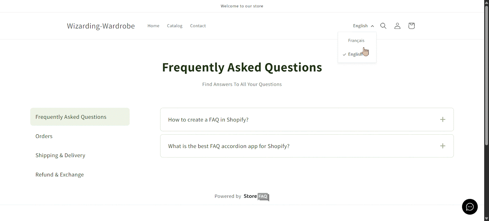 Shopify FAQ Page