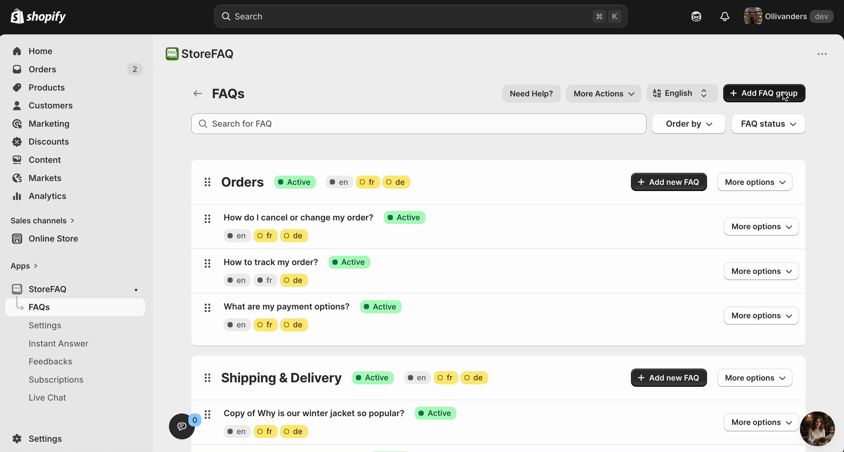 StoreFAQ AI FAQ Generation