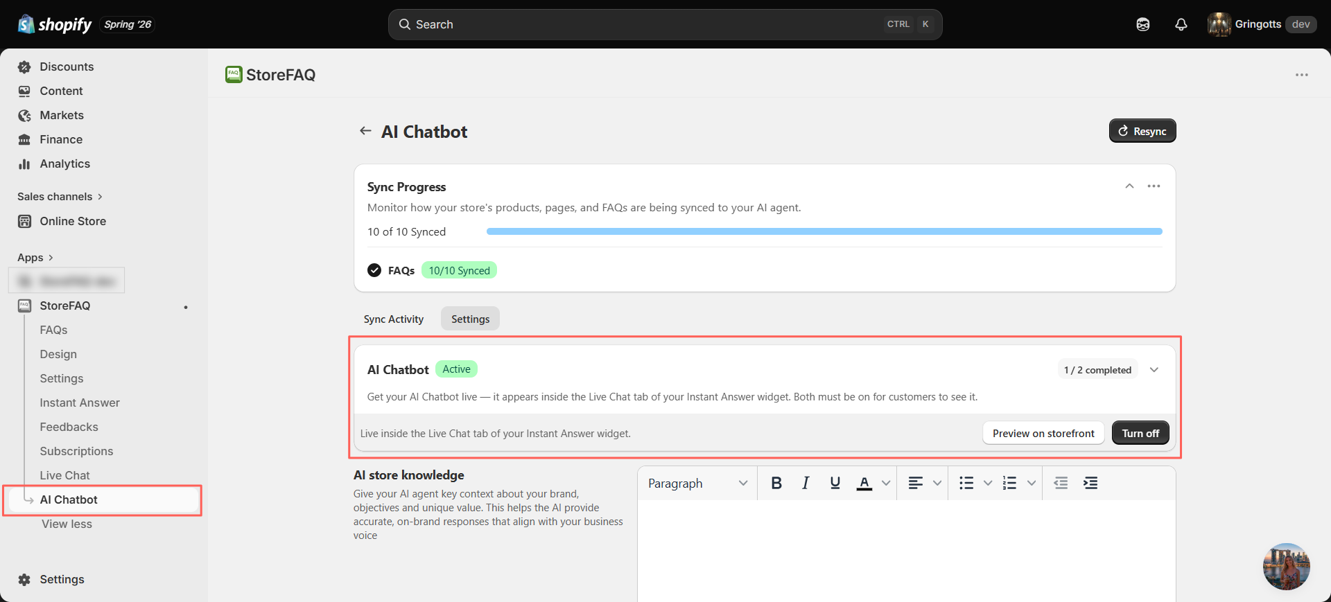 Enable and Set Up the AI Chatbot